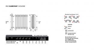 DRL Flamboyant ledenradiator 3 koloms H468xL505MM 750W Gietijzer R414606